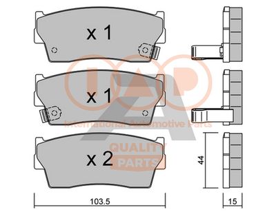 70416050P IAP QUALITY PARTS Комплект тормозных колодок, дисковый тормоз