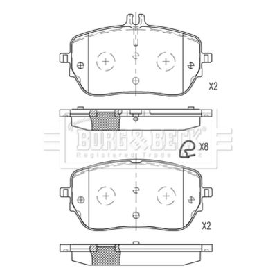 BBP2808 BORG & BECK Комплект тормозных колодок, дисковый тормоз