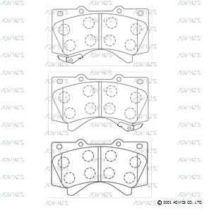 SN139P ADVICS Комплект тормозных колодок, дисковый тормоз