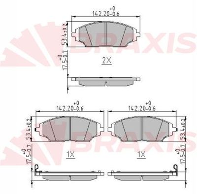 AA0680 BRAXIS Комплект тормозных колодок, дисковый тормоз