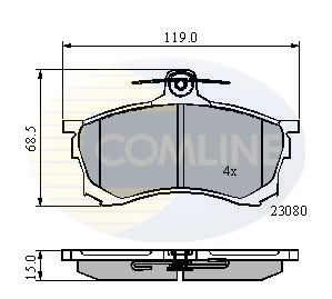 CBP3452 COMLINE Комплект тормозных колодок, дисковый тормоз