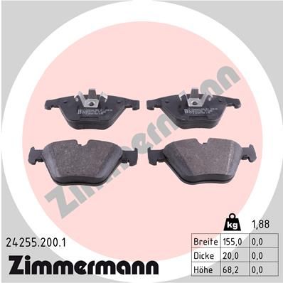 242552001 ZIMMERMANN Комплект тормозных колодок, дисковый тормоз