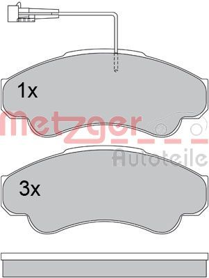 1170344 METZGER Комплект тормозных колодок, дисковый тормоз