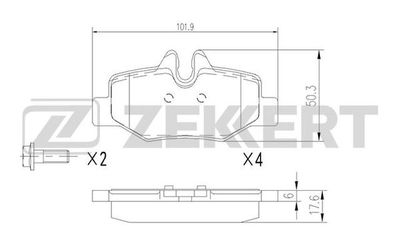 BS1212 ZEKKERT Комплект тормозных колодок, дисковый тормоз