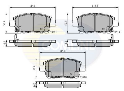 CBP3901 COMLINE Комплект тормозных колодок, дисковый тормоз