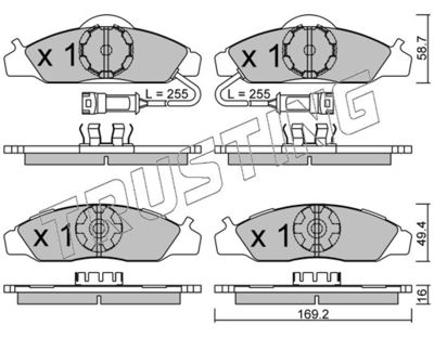 3770 TRUSTING Комплект тормозных колодок, дисковый тормоз