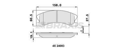 AB0387 BRAXIS Комплект тормозных колодок, дисковый тормоз