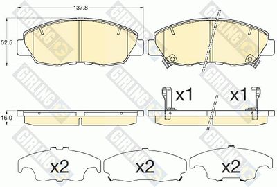 6136096 GIRLING Комплект тормозных колодок, дисковый тормоз