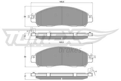 TX1841 TOMEX Brakes Комплект тормозных колодок, дисковый тормоз