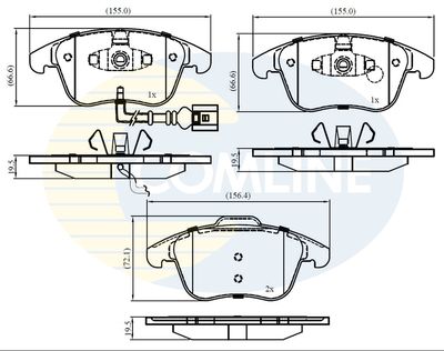 CBP16022 COMLINE Комплект тормозных колодок, дисковый тормоз