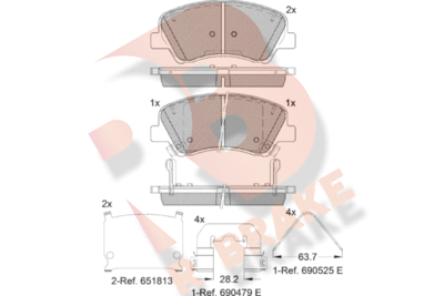 RB2035233 R BRAKE Комплект тормозных колодок, дисковый тормоз