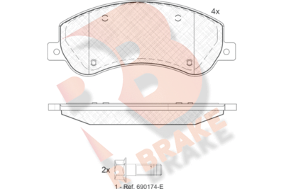 RB1793204 R BRAKE Комплект тормозных колодок, дисковый тормоз