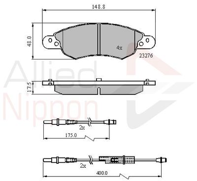 ADB21119 COMLINE Комплект тормозных колодок, дисковый тормоз