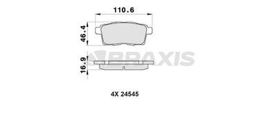 AB0423 BRAXIS Комплект тормозных колодок, дисковый тормоз