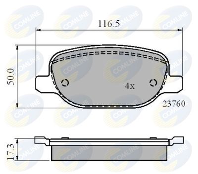 CBP01769 COMLINE Комплект тормозных колодок, дисковый тормоз