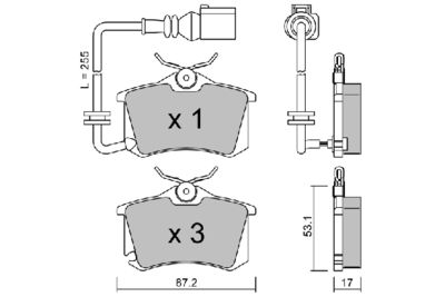 BPVW2004 AISIN Комплект тормозных колодок, дисковый тормоз