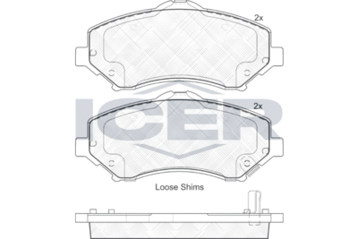 181908201 ICER Комплект тормозных колодок, дисковый тормоз