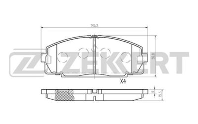 BS1110 ZEKKERT Комплект тормозных колодок, дисковый тормоз