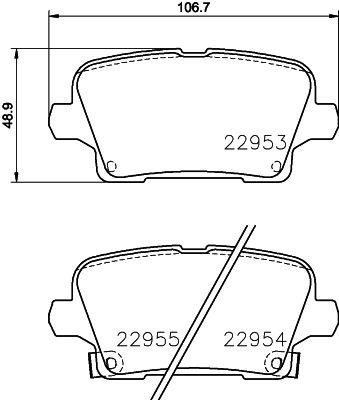 8DB355039501 HELLA Комплект тормозных колодок, дисковый тормоз