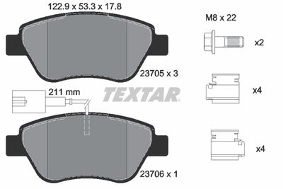 2370581 TEXTAR Комплект тормозных колодок, дисковый тормоз