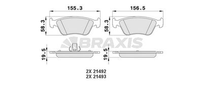 AA0186 BRAXIS Комплект тормозных колодок, дисковый тормоз