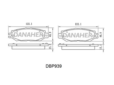 DBP939 DANAHER Комплект тормозных колодок, дисковый тормоз