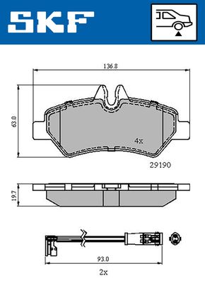 VKBP90071E SKF Комплект тормозных колодок, дисковый тормоз