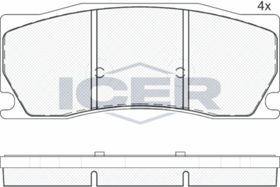 182016 ICER Комплект тормозных колодок, дисковый тормоз