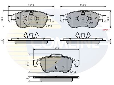 CBP01677 COMLINE Комплект тормозных колодок, дисковый тормоз