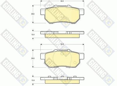 6131139 GIRLING Комплект тормозных колодок, дисковый тормоз
