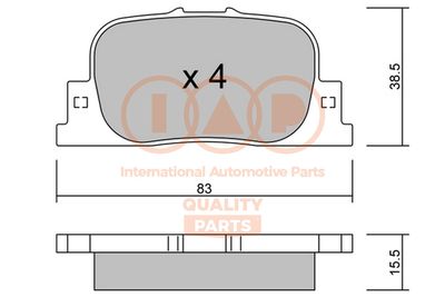 70417103P IAP QUALITY PARTS Комплект тормозных колодок, дисковый тормоз