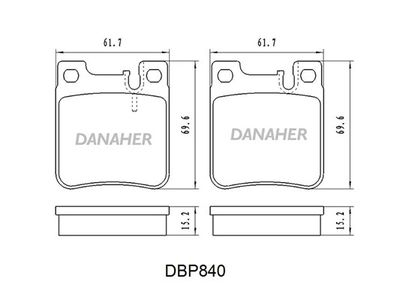 DBP841 DANAHER Комплект тормозных колодок, дисковый тормоз