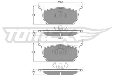 TX1873 TOMEX Brakes Комплект тормозных колодок, дисковый тормоз