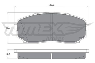 TX1742 TOMEX Brakes Комплект тормозных колодок, дисковый тормоз