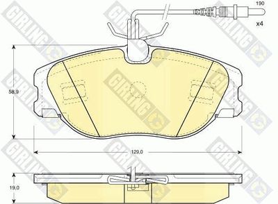 6111481 GIRLING Комплект тормозных колодок, дисковый тормоз