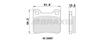 AA0359 BRAXIS Комплект тормозных колодок, дисковый тормоз