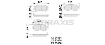 AB0217 BRAXIS Комплект тормозных колодок, дисковый тормоз