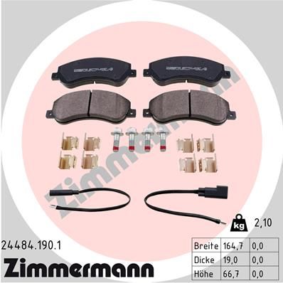 244841901 ZIMMERMANN Комплект тормозных колодок, дисковый тормоз