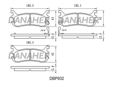 DBP932 DANAHER Комплект тормозных колодок, дисковый тормоз