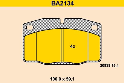 BA2134 BARUM Комплект тормозных колодок, дисковый тормоз