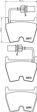 P85132 BREMBO Комплект тормозных колодок, дисковый тормоз