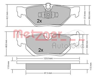 1170031 METZGER Комплект тормозных колодок, дисковый тормоз