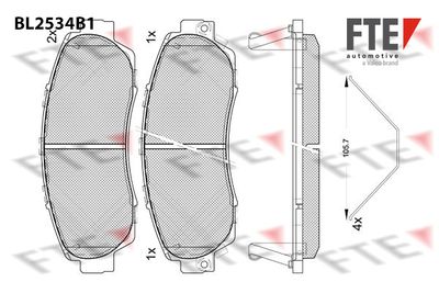 BL2534B1 FTE Комплект тормозных колодок, дисковый тормоз