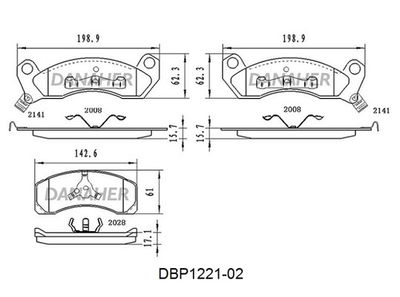 DBP122102 DANAHER Комплект тормозных колодок, дисковый тормоз