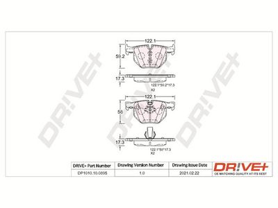 DP1010100895 Dr!ve+ Комплект тормозных колодок, дисковый тормоз