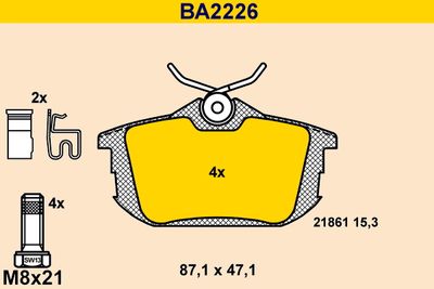 BA2226 BARUM Комплект тормозных колодок, дисковый тормоз