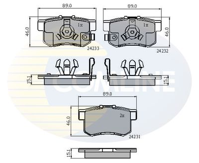 CBP31736 COMLINE Комплект тормозных колодок, дисковый тормоз