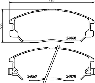 8DB355037361 HELLA PAGID Комплект тормозных колодок, дисковый тормоз