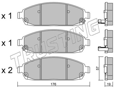 7350 TRUSTING Комплект тормозных колодок, дисковый тормоз