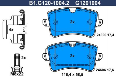 B1G12010042 GALFER Комплект тормозных колодок, дисковый тормоз